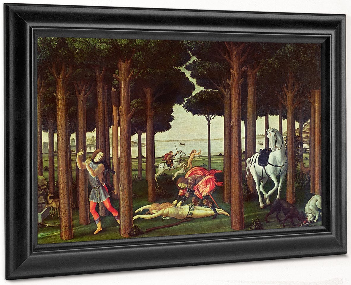 The Story Of Nastagio Degli Onesti  The Disembowelment Of The Woman Pursued By Sandro Botticelli Fine Art Print
