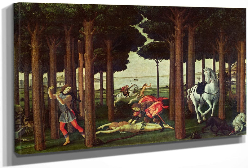 The Story Of Nastagio Degli Onesti  The Disembowelment Of The Woman Pursued By Sandro Botticelli Fine Art Print
