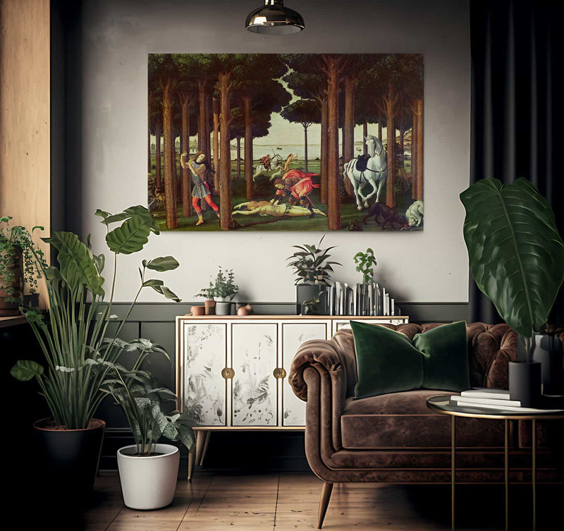 The Story Of Nastagio Degli Onesti  The Disembowelment Of The Woman Pursued By Sandro Botticelli Fine Art Print