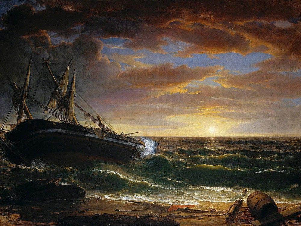 The Stranded Ship By Asher B Durand Fine Art Print
