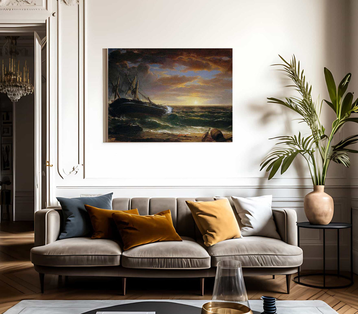 The Stranded Ship By Asher B Durand Fine Art Print