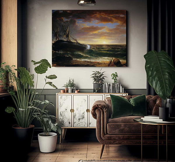 The Stranded Ship By Asher B Durand Fine Art Print