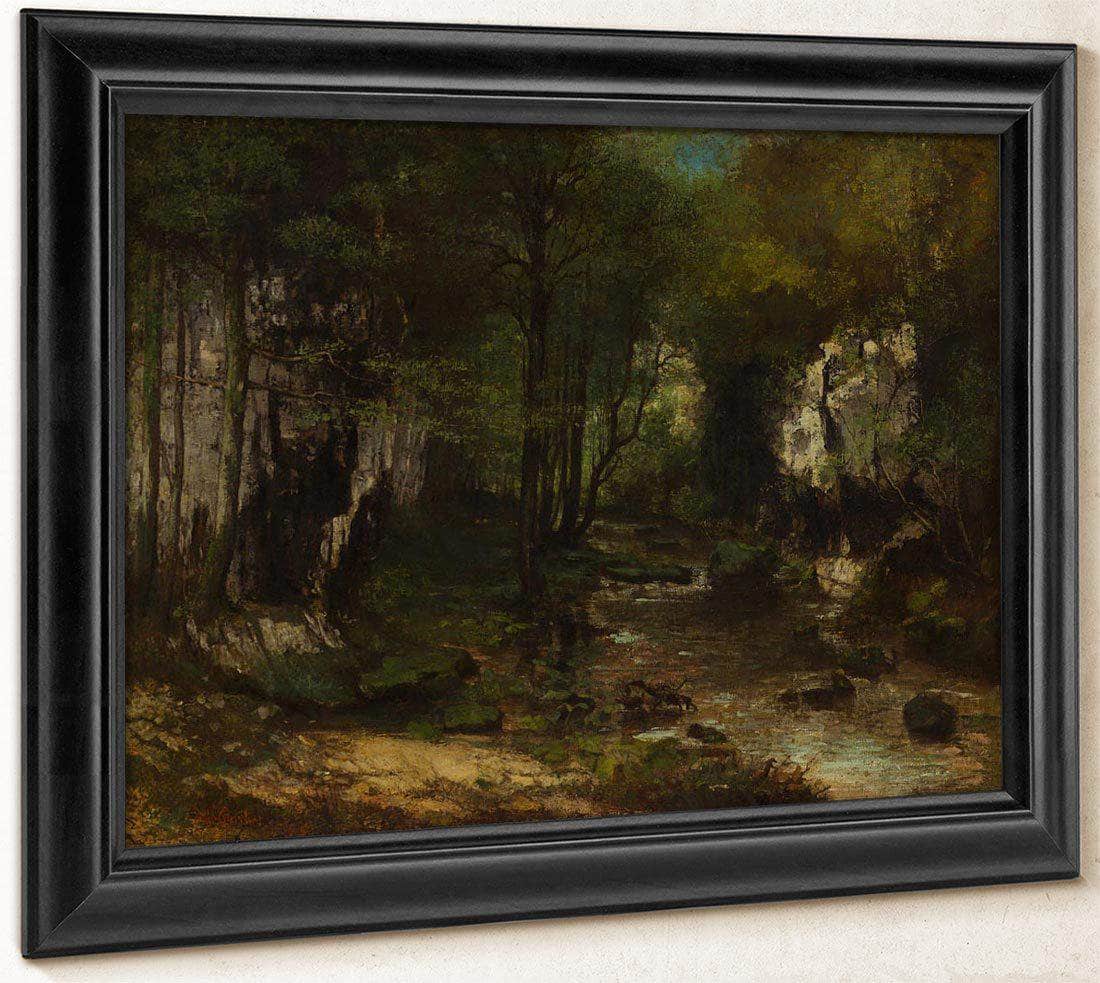 The Stream Le Ruisseau Du Puits Noir Vallee De La Loue By Gusave Courbet Fine Art Print