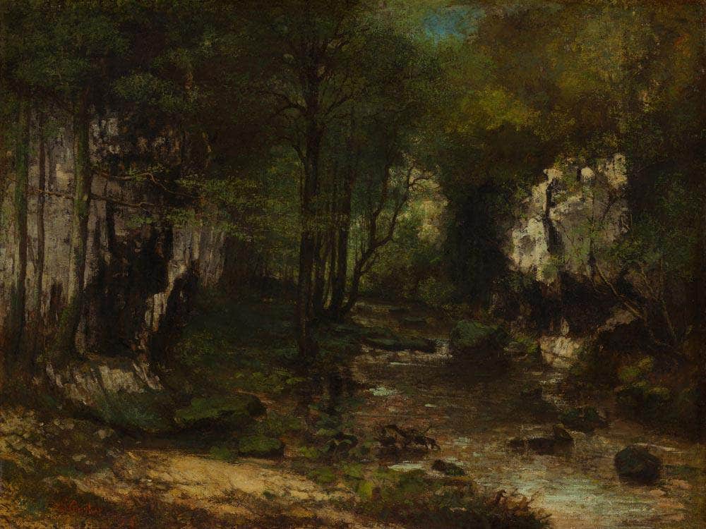 The Stream Le Ruisseau Du Puits Noir Vallee De La Loue By Gusave Courbet Fine Art Print