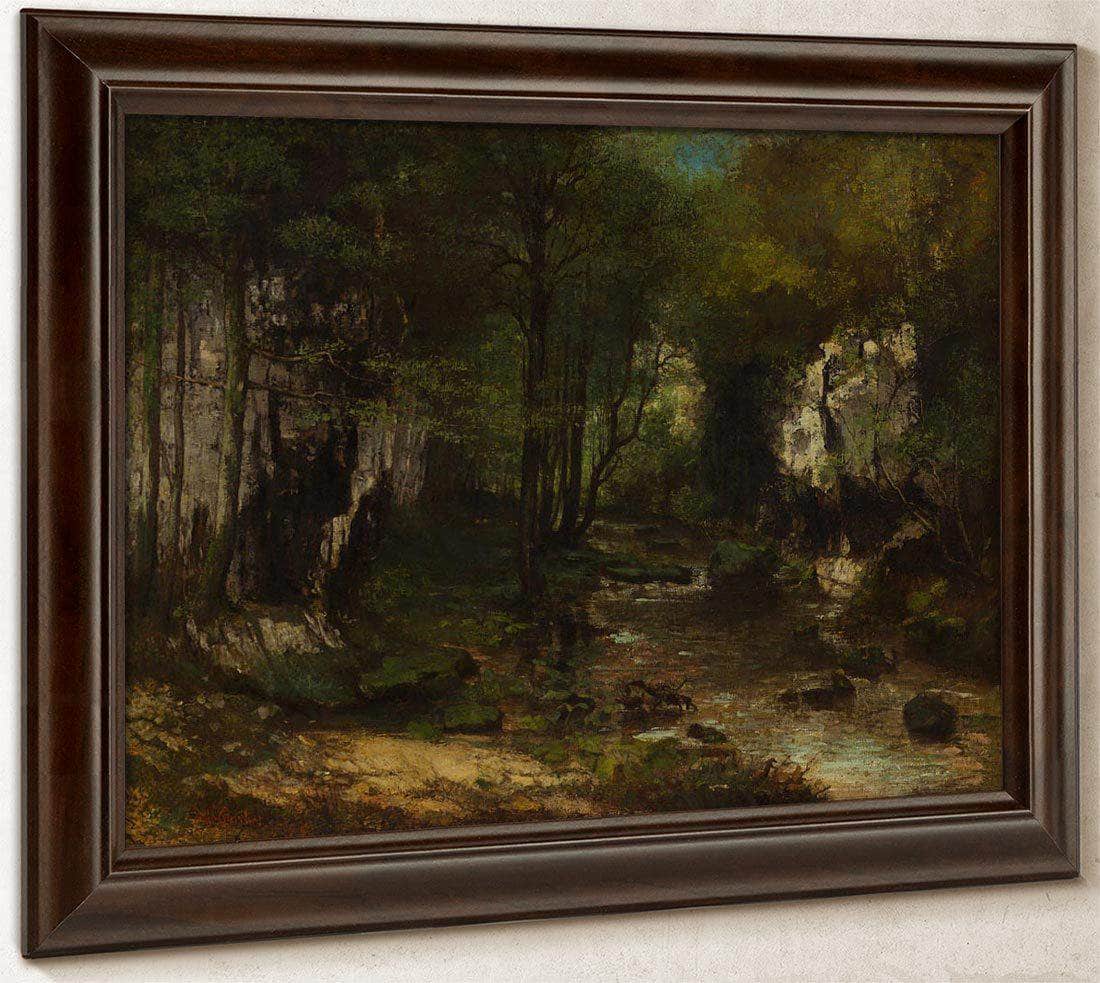 The Stream Le Ruisseau Du Puits Noir Vallee De La Loue By Gusave Courbet Fine Art Print