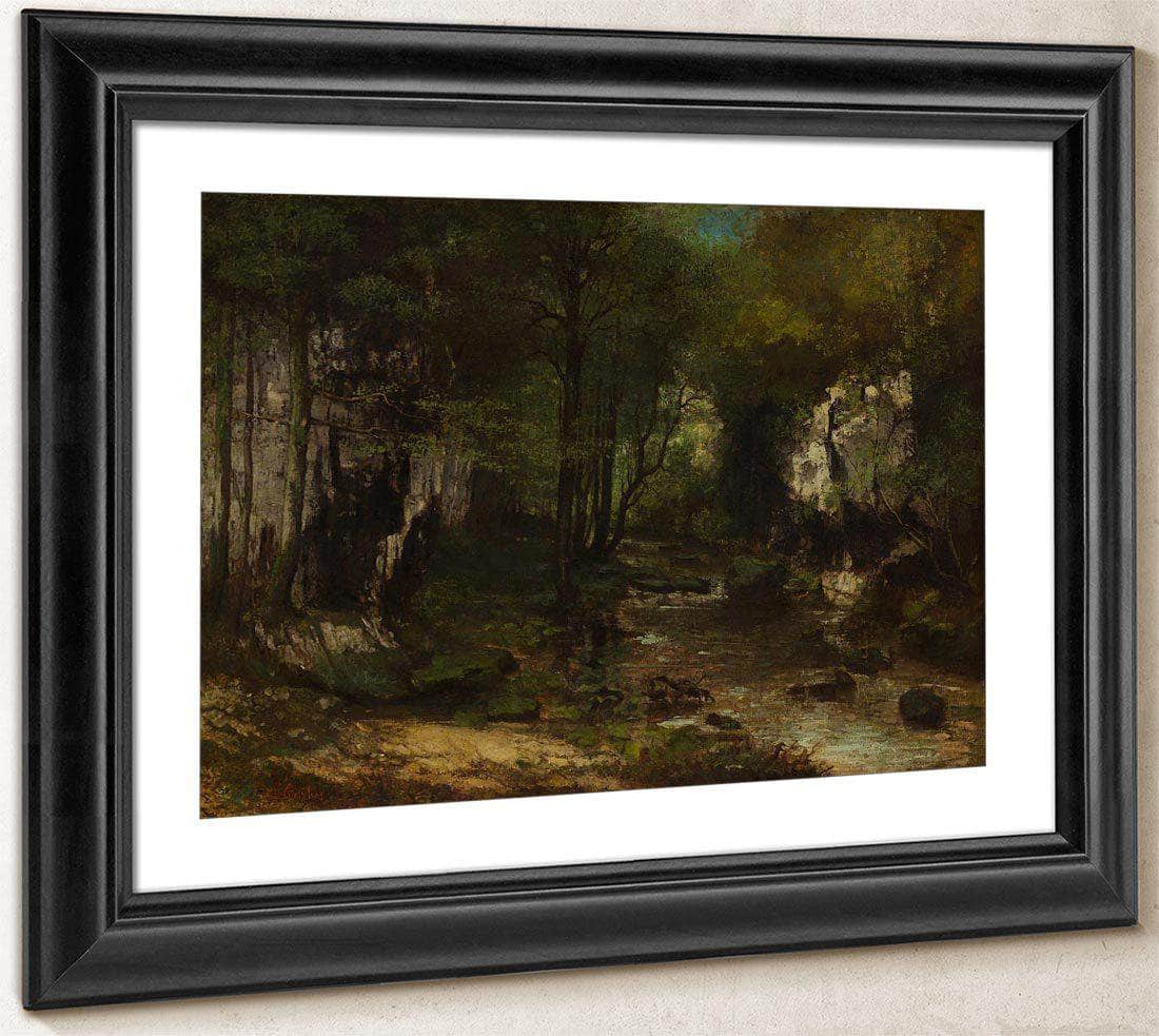 The Stream Le Ruisseau Du Puits Noir Vallee De La Loue By Gusave Courbet Fine Art Print