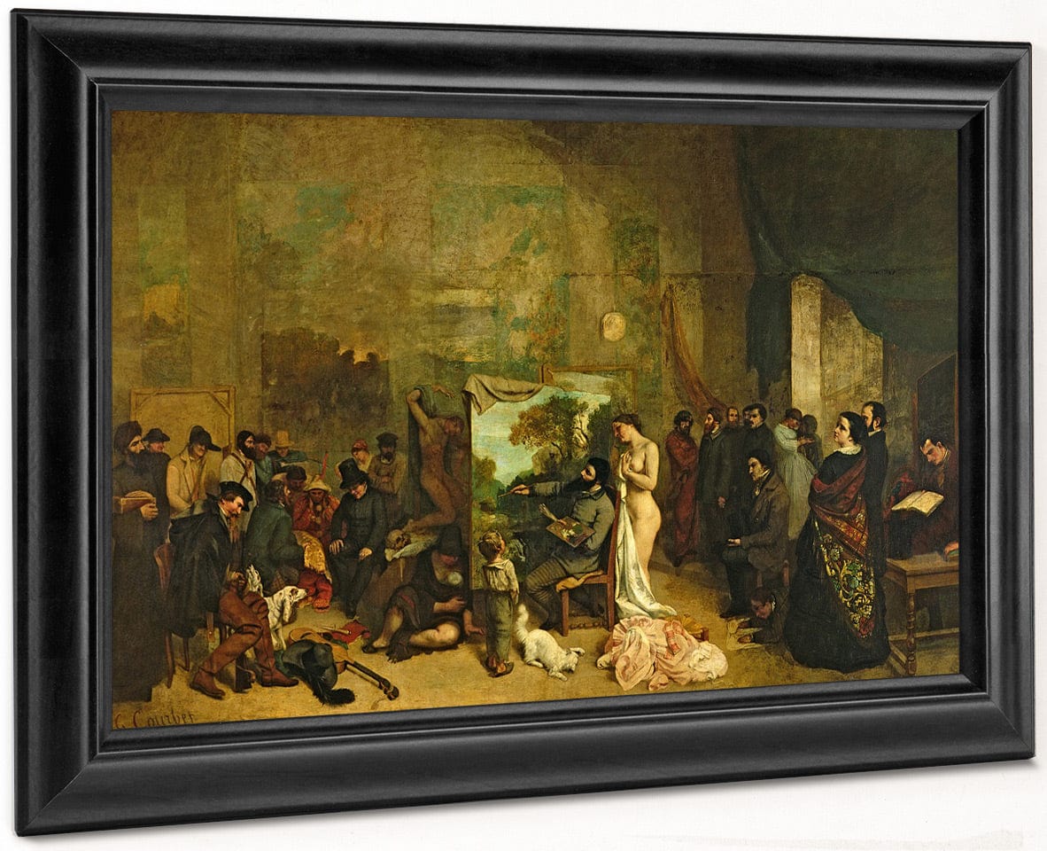 The Studio Of The Painter, A Real Allegory By Jean Desire Gustave Courbet Fine Art Print