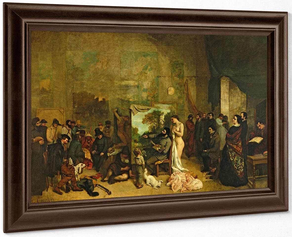 The Studio Of The Painter, A Real Allegory By Jean Desire Gustave Courbet Fine Art Print