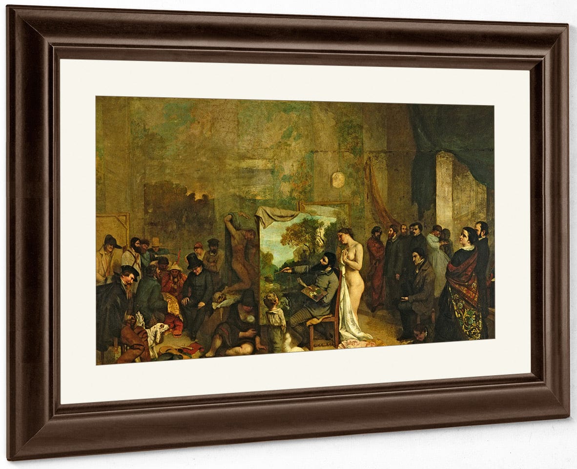 The Studio Of The Painter, A Real Allegory By Jean Desire Gustave Courbet Fine Art Print