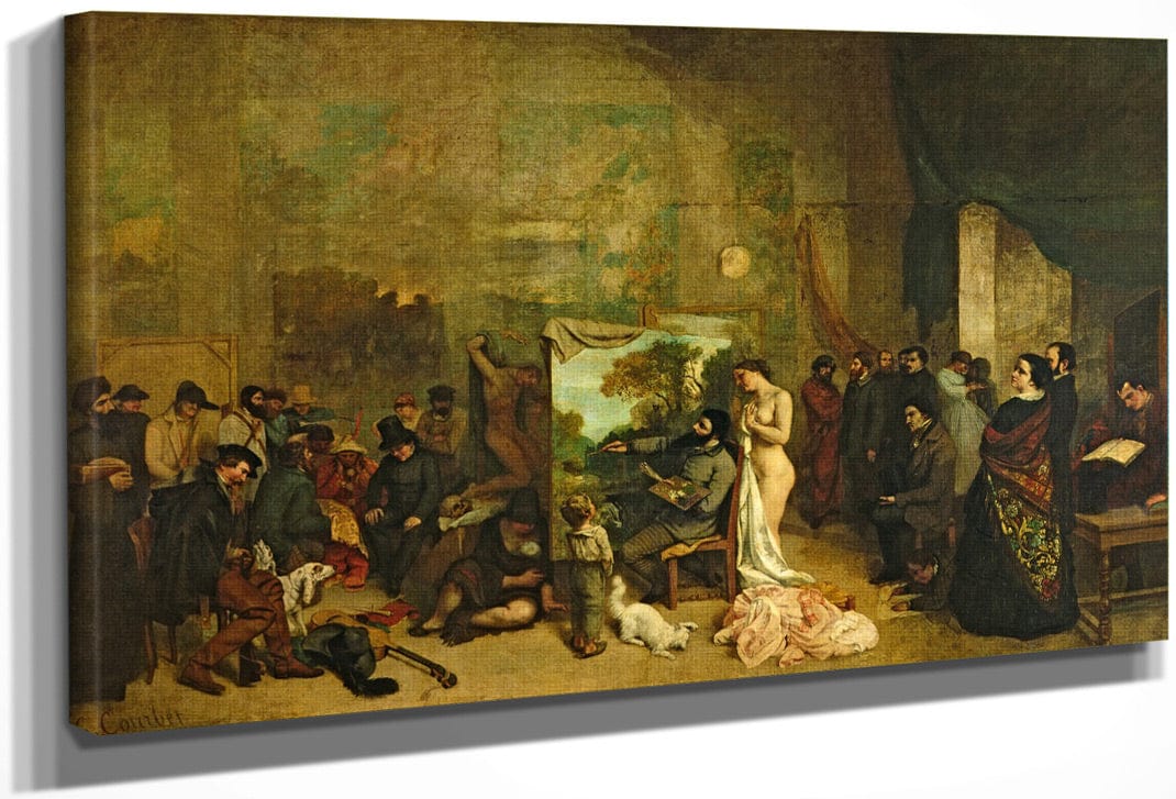 The Studio Of The Painter, A Real Allegory By Jean Desire Gustave Courbet Fine Art Print
