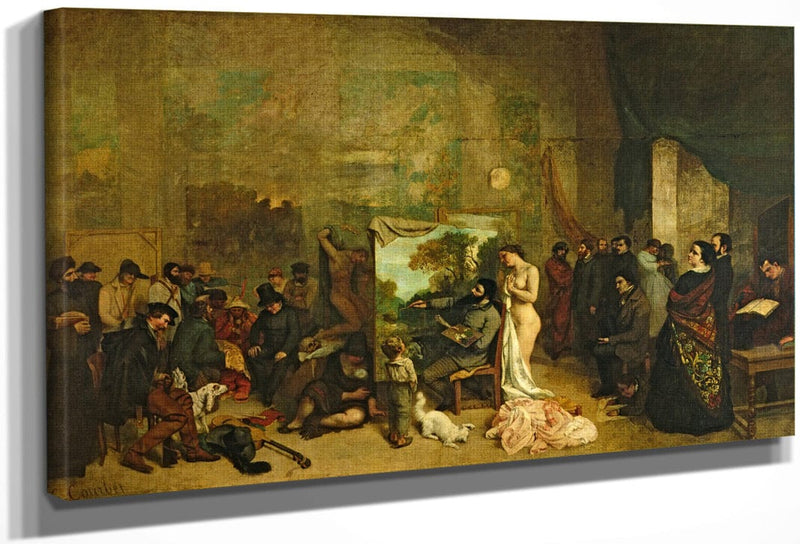 The Studio Of The Painter, A Real Allegory By Jean Desire Gustave Courbet Fine Art Print