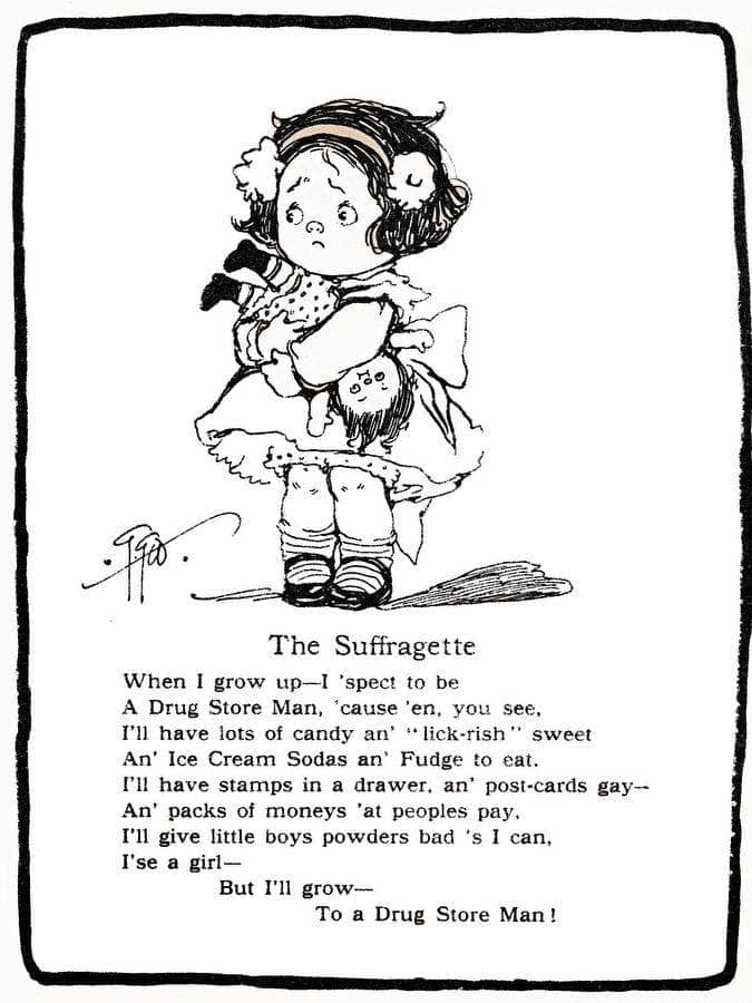 The Suffragette By Grace G Drayton Fine Art Print