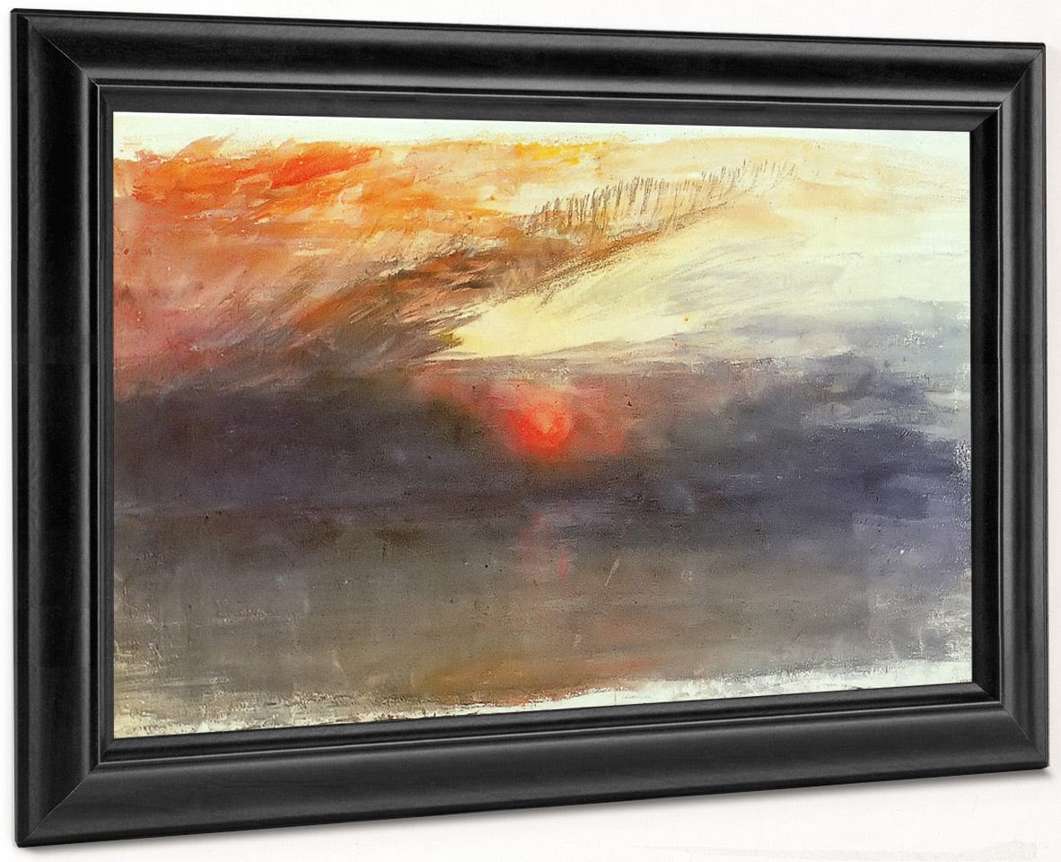 The Sun Setting Among Dark Clouds By Jwm Turner Fine Art Print