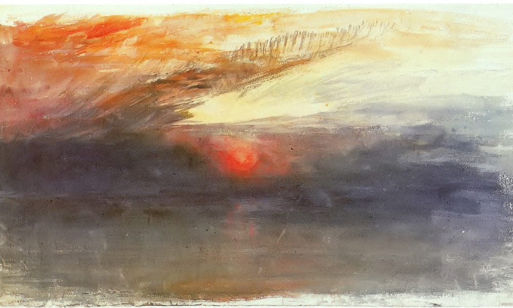 The Sun Setting Among Dark Clouds By Jwm Turner Fine Art Print