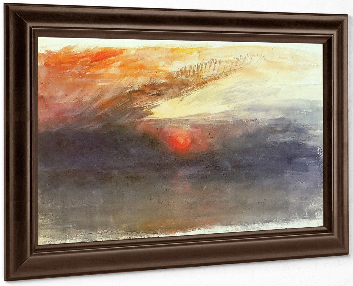 The Sun Setting Among Dark Clouds By Jwm Turner Fine Art Print