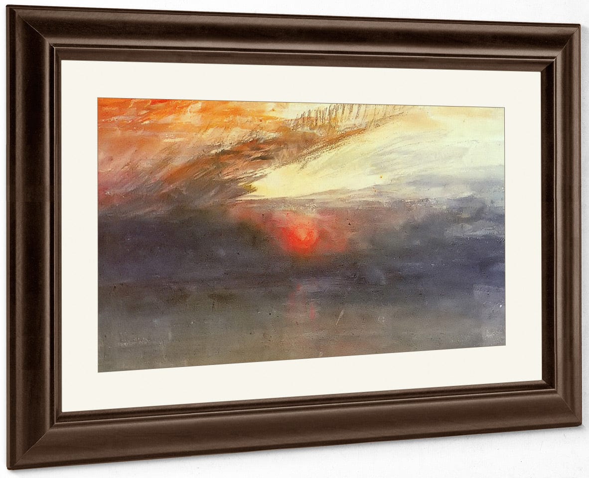 The Sun Setting Among Dark Clouds By Jwm Turner Fine Art Print