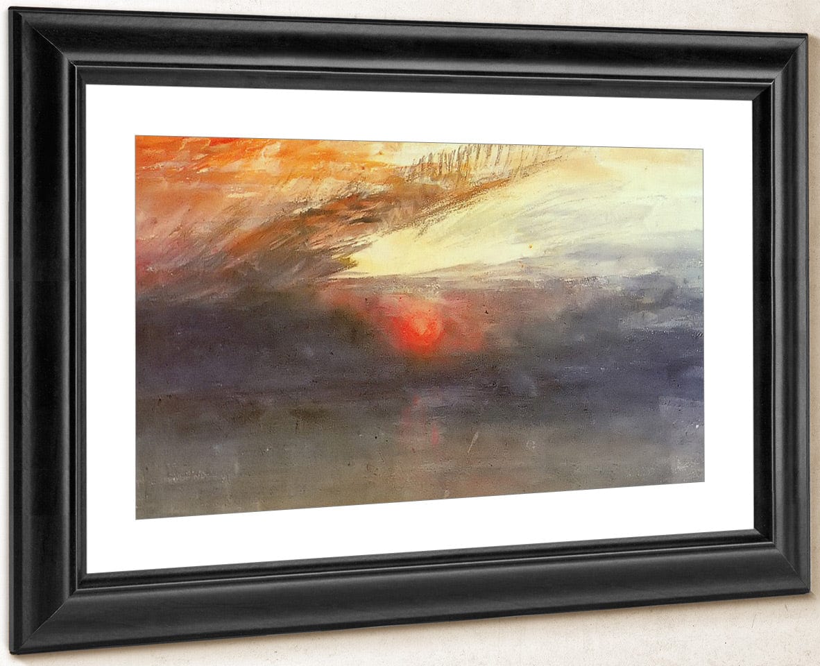The Sun Setting Among Dark Clouds By Jwm Turner Fine Art Print