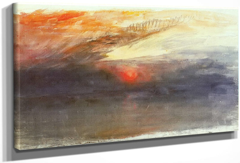 The Sun Setting Among Dark Clouds By Jwm Turner Fine Art Print