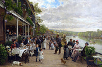 The Sunday In Bas Meudon Painting Firmin Girard Canvas Art Fine Art Print