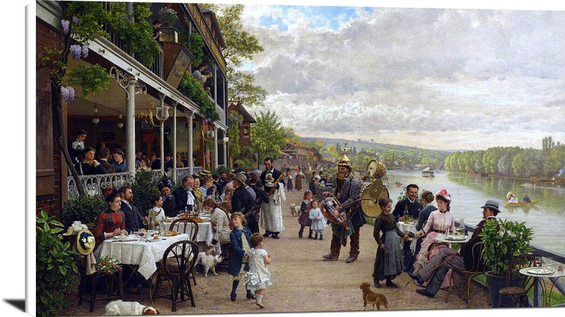 The Sunday In Bas Meudon Painting Firmin Girard Canvas Art Fine Art Print