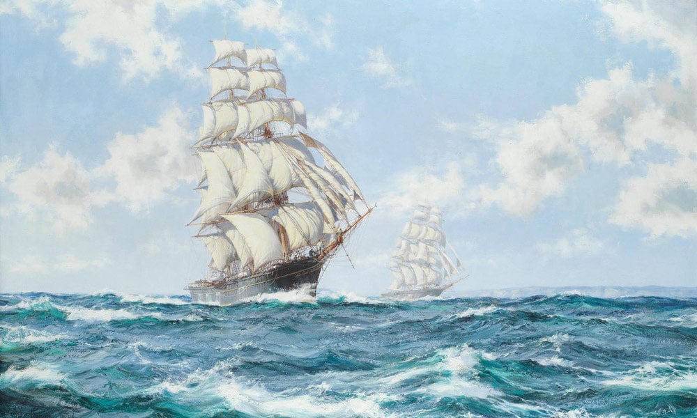 The Tea Clippers   The Race Between Taeping And Ariel In 1866 Off Lands End By Lewis A Fine Art Print