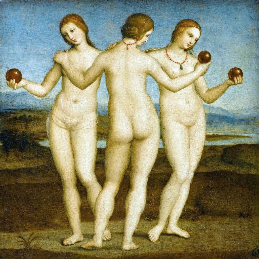 The Three Graces By Raphael Fine Art Print