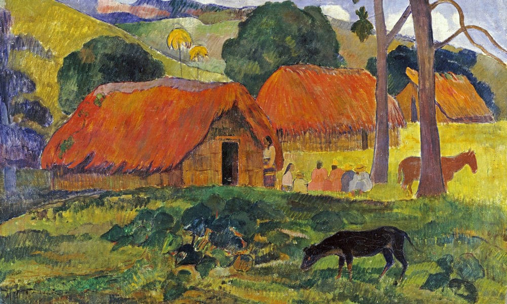 The Three Huts, Tahiti By Eugene Henri Paul Gauguin Fine Art Print