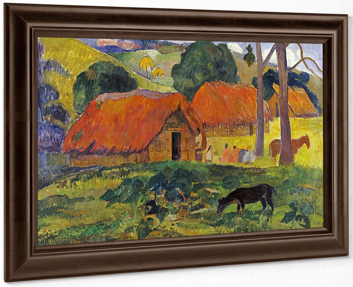 The Three Huts, Tahiti By Eugene Henri Paul Gauguin Fine Art Print