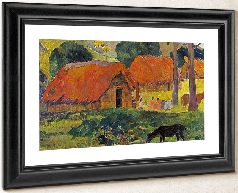 The Three Huts, Tahiti By Eugene Henri Paul Gauguin Fine Art Print