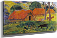 The Three Huts, Tahiti By Eugene Henri Paul Gauguin Fine Art Print