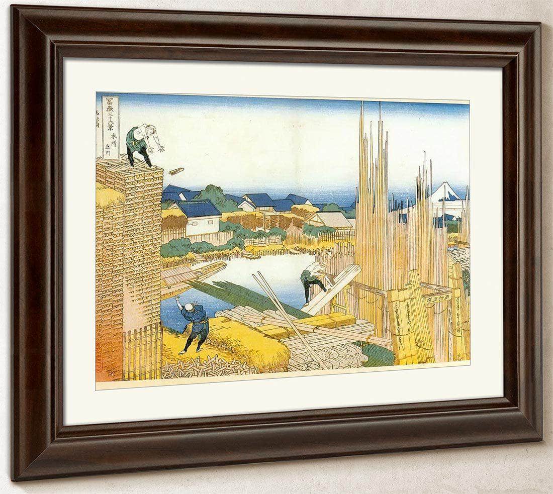 The Timber Yard By Tate River By Hokusai Fine Art Print
