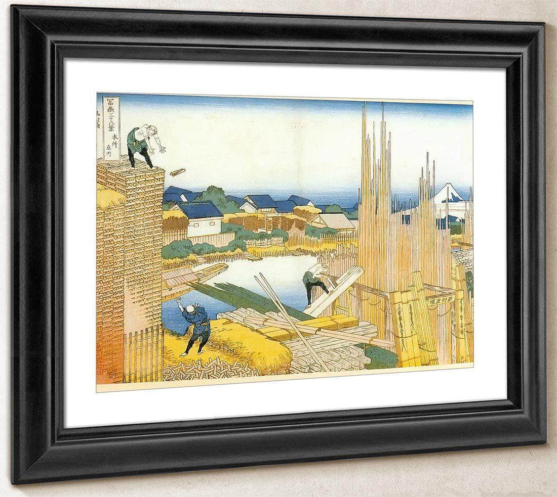 The Timber Yard By Tate River By Hokusai Fine Art Print