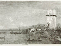 The Tower Of Malghera By Canaletto Fine Art Print
