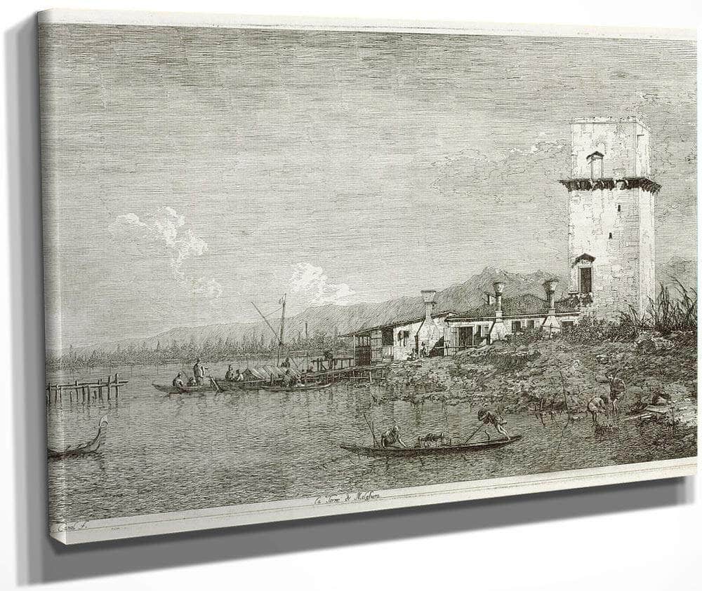 The Tower Of Malghera By Canaletto Fine Art Print