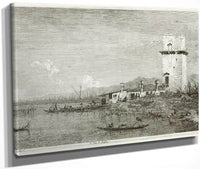 The Tower Of Malghera By Canaletto Fine Art Print