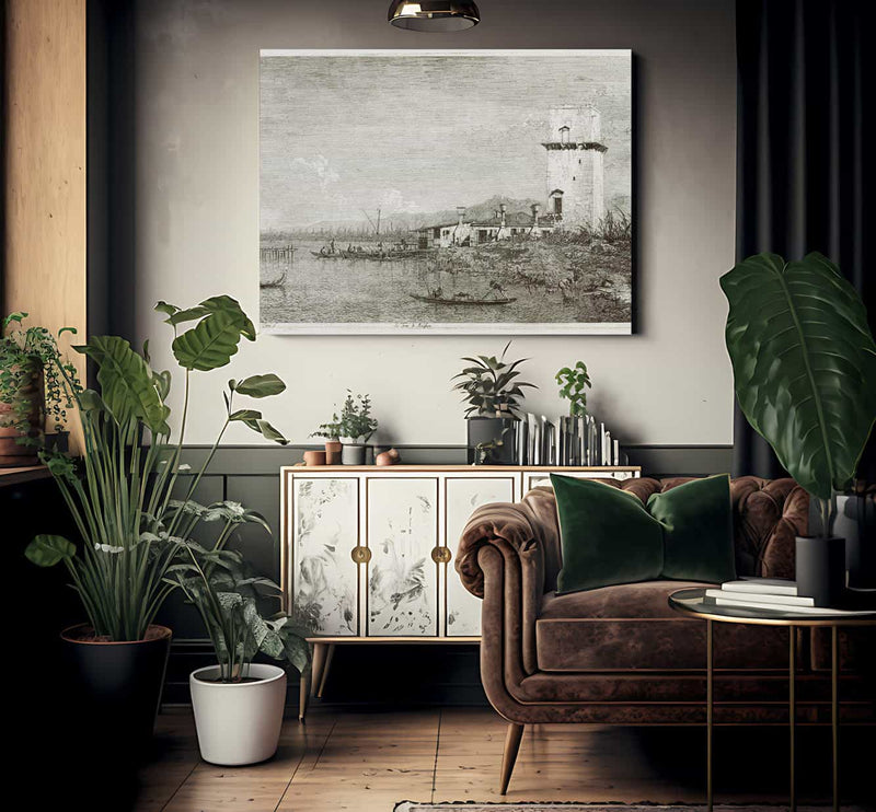 The Tower Of Malghera By Canaletto Fine Art Print