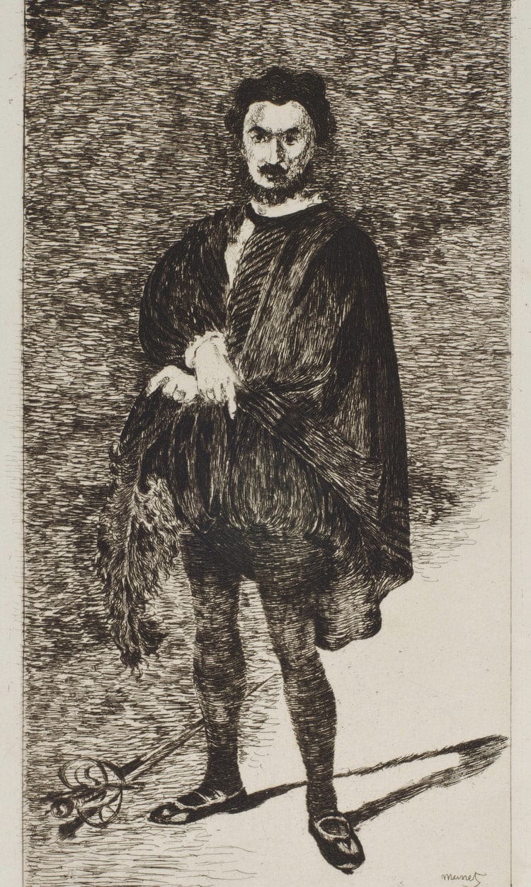 The Tragic Actor (L'acteur Tragique Rouviere Dans Le Role De Hamlet) By Edouard Manet Fine Art Print