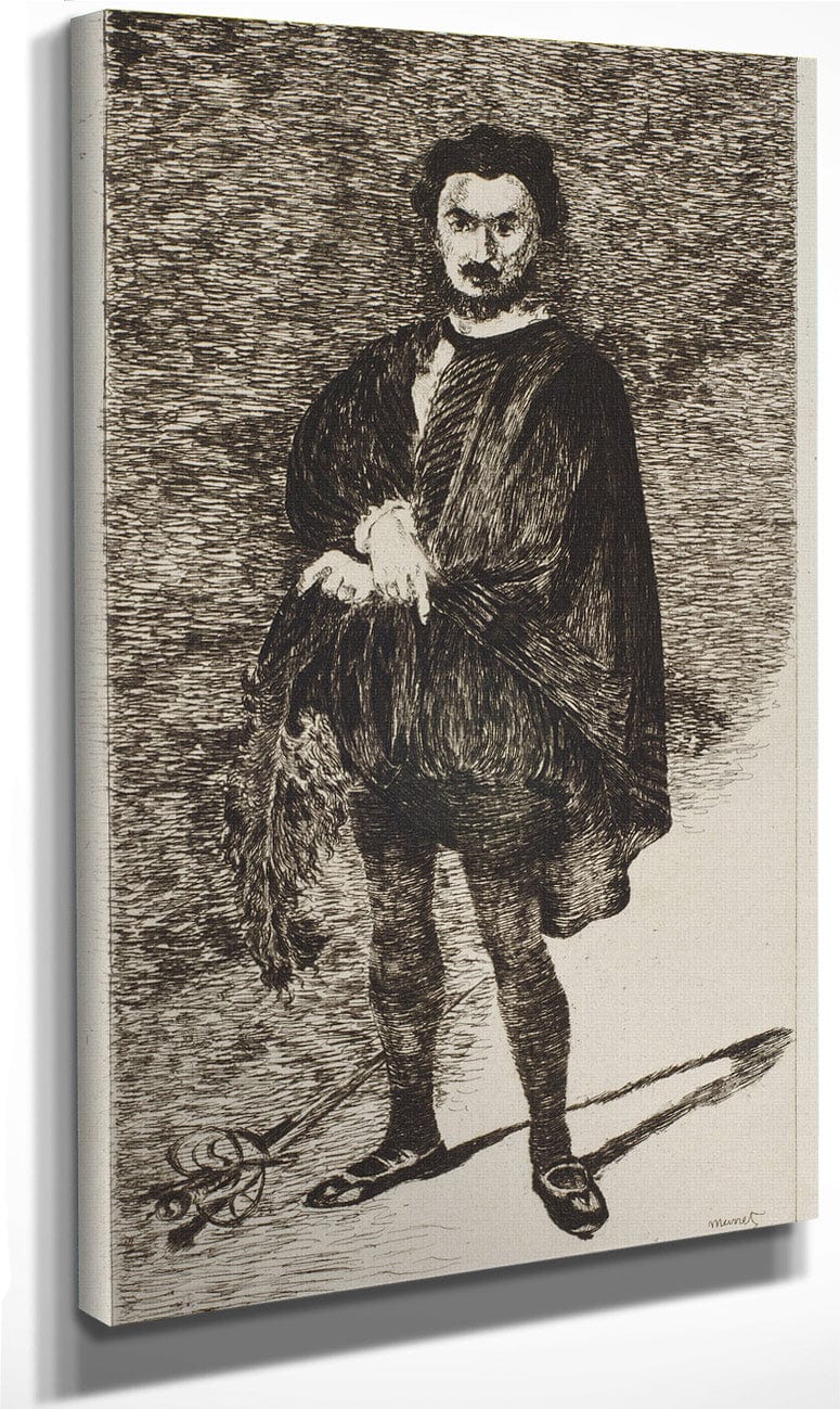 The Tragic Actor (L'acteur Tragique Rouviere Dans Le Role De Hamlet) By Edouard Manet Fine Art Print