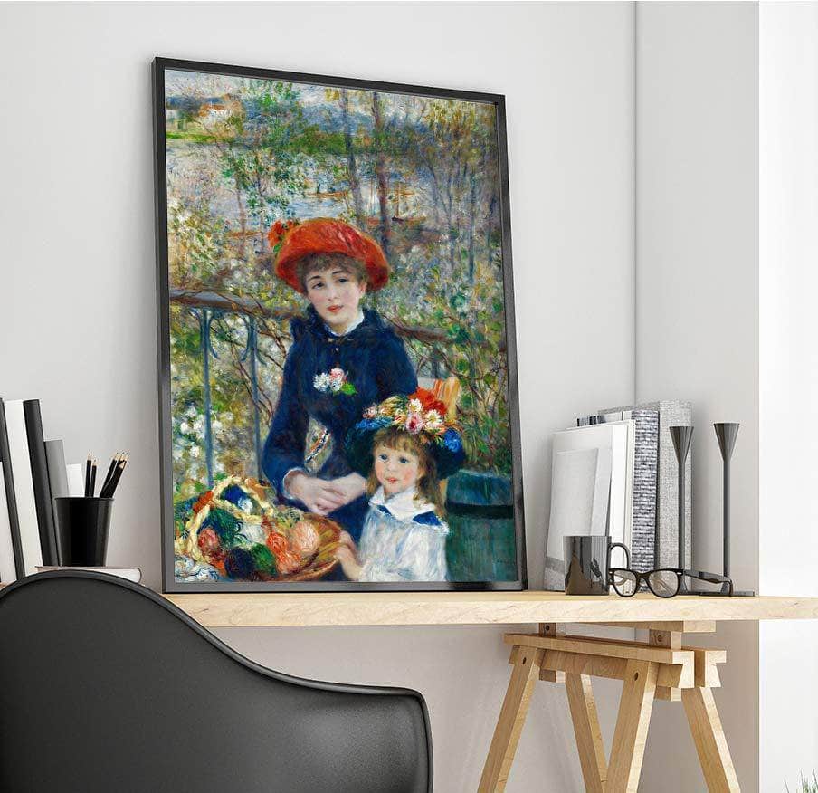 The Two Sisters On The Terrace Painting Auguste Renoir Canvas Art Fine Art Print