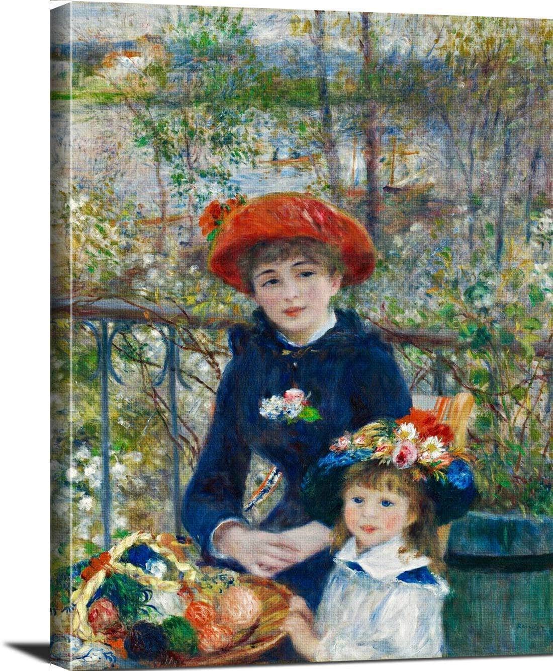 The Two Sisters On The Terrace Painting Auguste Renoir Canvas Art Fine Art Print