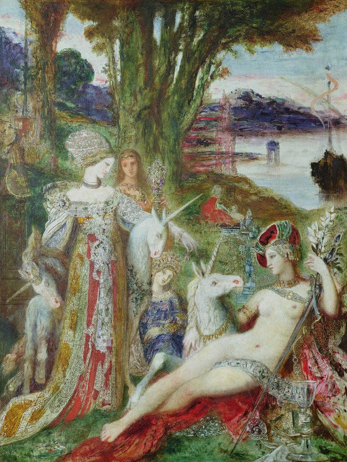 The Unicorns By Gustave Moreau Fine Art Print