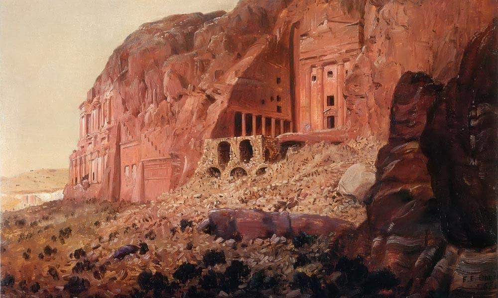 The Urn Tomb Silk Tomb And Corinthian Tomb Petra By Frederic Edwin Church Fine Art Print