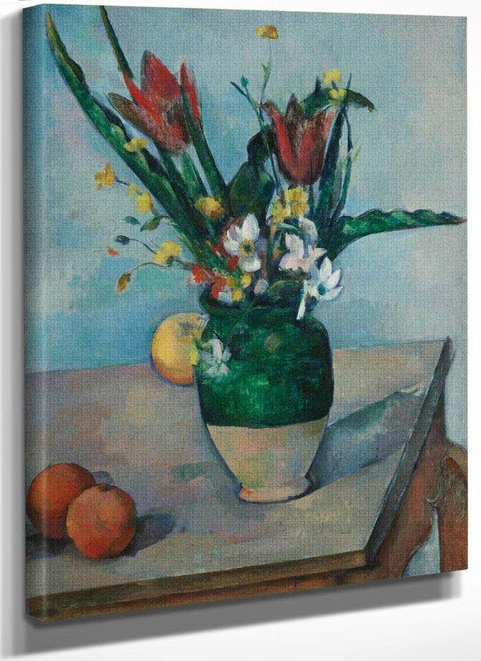 The Vase Of Tulips By Cezanne Paul Fine Art Print