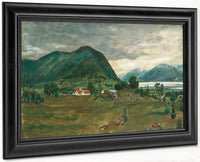 The Vicarage Garden And Jølster Lake By Nicolai Astrup Fine Art Print