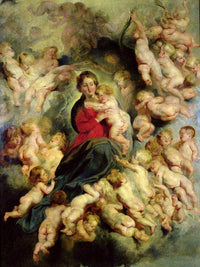 The Virgin And Child Surrounded By The Holy Innocents Or The Virgin With Angels By Peter Paul Rubens Fine Art Print