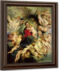 The Virgin And Child Surrounded By The Holy Innocents Or The Virgin With Angels By Peter Paul Rubens Fine Art Print