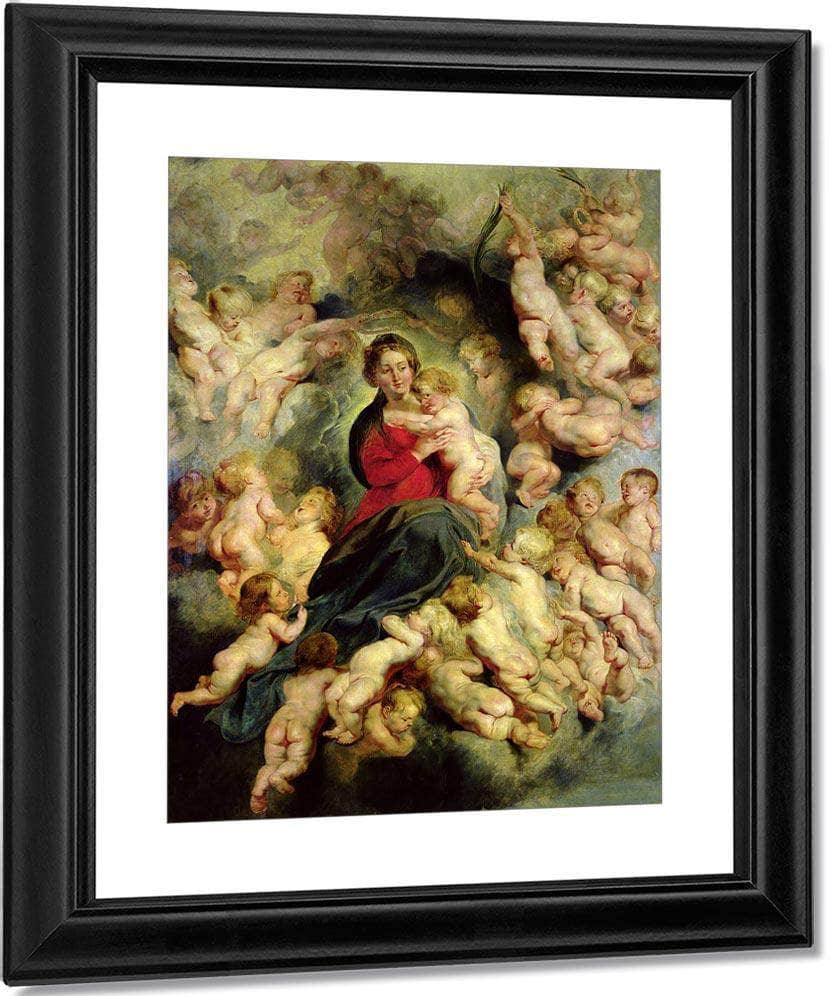 The Virgin And Child Surrounded By The Holy Innocents Or The Virgin With Angels By Peter Paul Rubens Fine Art Print