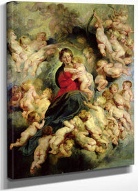 The Virgin And Child Surrounded By The Holy Innocents Or The Virgin With Angels By Peter Paul Rubens Fine Art Print