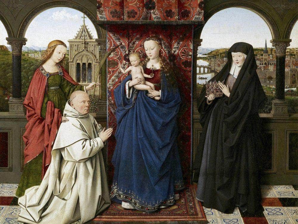 The Virgin And Child With Saints And Donor By Jan Van Eyck Fine Art Print