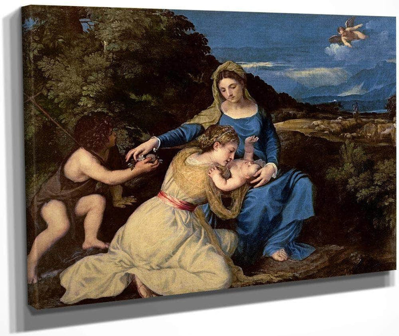 The Virgin And Child With Saints By Titian Fine Art Print